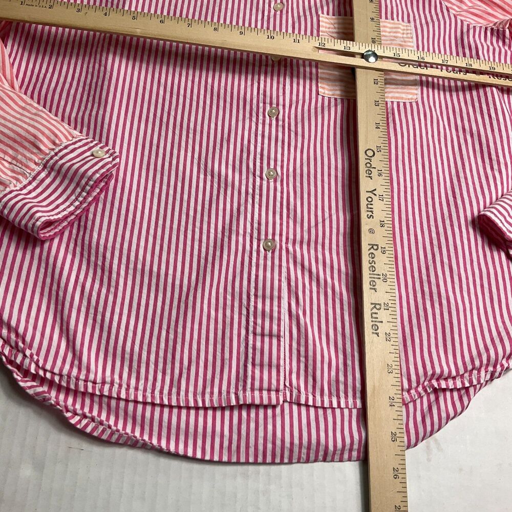 Loft Patchwork Button Down Shirt Striped Long Sle… - image 6